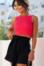Krótki malinowy top Lucie - obrazek 6