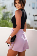 Lila krótkie spodenki z gumą Engie - obrazek 4