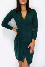 Połyskująca zakładana sukienka Isla - obrazek 5