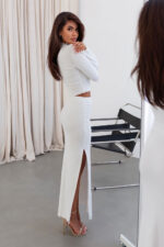 Komplet GAIA bluzka i spódnica z rozcięciem - obrazek 3