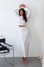 Komplet GAIA bluzka i spódnica z rozcięciem - obrazek 4