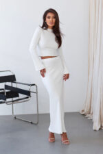 Komplet GAIA bluzka i spódnica z rozcięciem - obrazek 7